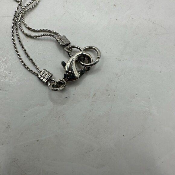 Purple Shell Disc Necklace With Silver Chain & Beads - Picture 4 of 4